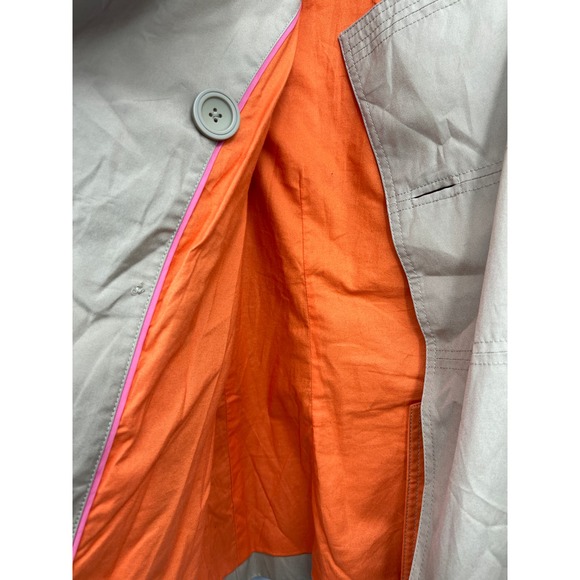 L.L. Bean Double Breasted Trench Lined‎ Coat Jacket Medium Tan Button Up - Picture 3 of 7